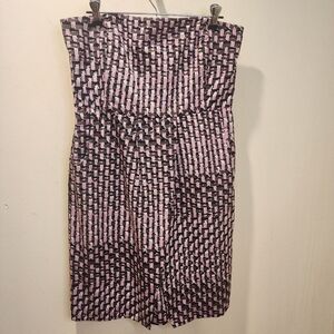 Banana Republic  Silk blend Pink and Black Strapples Short Dress size 10